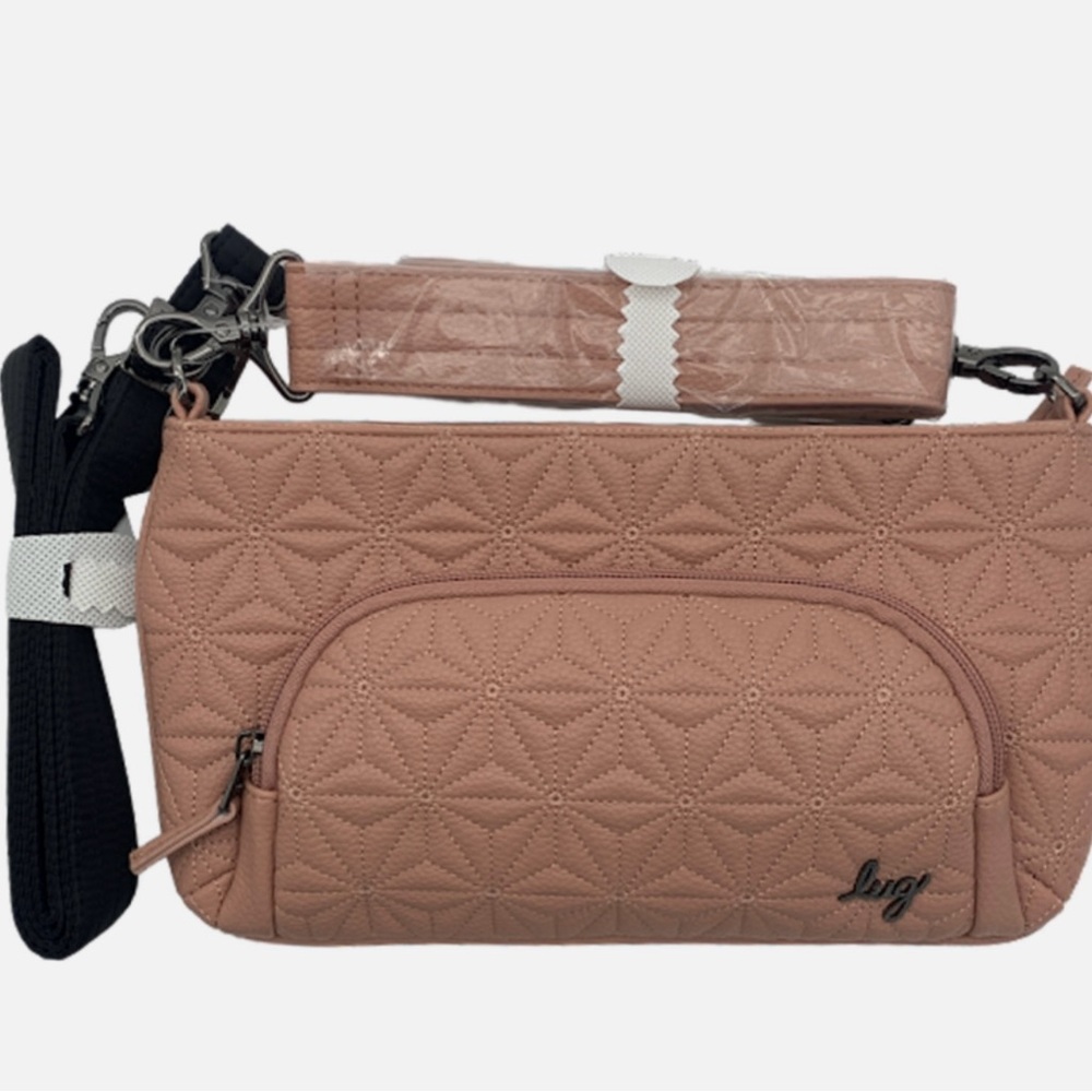 LUG RFID VEGAN FAUX LEATHER CROSSBODY FLYER BLUSH — BRAND NEW WITH TAGS